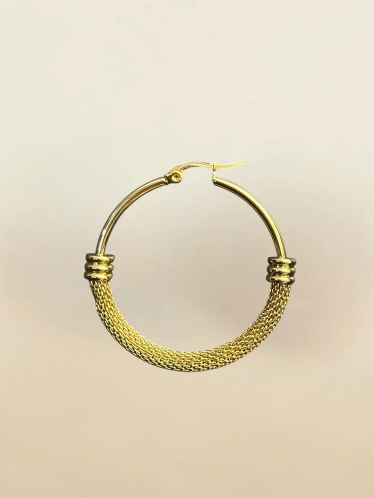 Argollas de Aro Redondas Con Detalle Trenzado