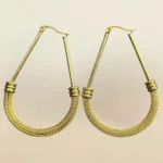 Argollas de Aro Ovalados con Detalle Trenzado