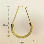 Argollas de Aro Ovalados con Detalle Trenzado
