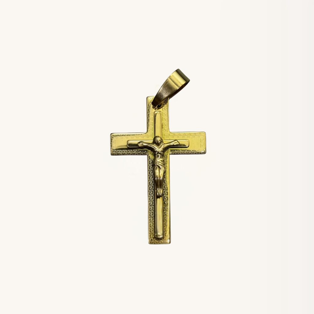 Cruz Dorada Con imagen de Cristo
