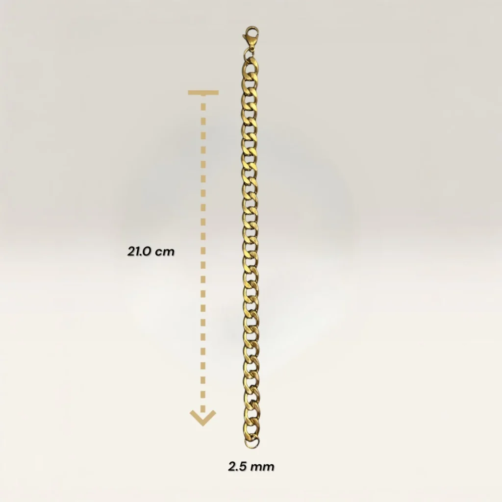 Pulseras Grumet Dorada 2.5 mm