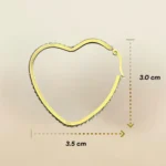 Argollas Con Circonitas Blancas en forma de Corazón
