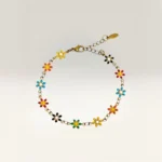 Pulseras con Margaritas de 6 Pétalos Dorada