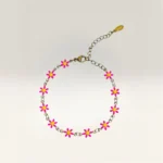 Pulseras con Margaritas de 6 Pétalos Dorada