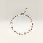 Pulseras con Margaritas de 6 Pétalos Dorada