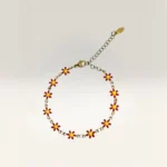Pulseras con Margaritas de 6 Pétalos Dorada
