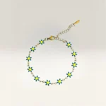 Pulseras con Margaritas de 6 Pétalos Dorada