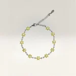 Pulseras con Margaritas de 6 Pétalos Plateado