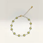 Pulseras con Margaritas de 6 Pétalos Dorada