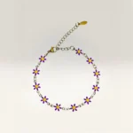 Pulseras con Margaritas de 6 Pétalos Dorada