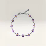 Pulseras con Margaritas de 6 Pétalos Plateado