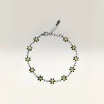 Pulseras con Margaritas de 6 Pétalos Plateado