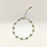 Pulseras con Margaritas de 6 Pétalos Dorada