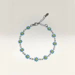 Pulseras con Margaritas de 6 Pétalos Plateado