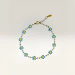 Pulseras con Margaritas de 6 Pétalos Dorada