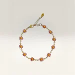 Pulseras con Margaritas de 6 Pétalos Dorada
