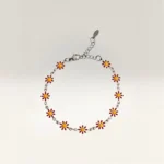 Pulseras con Margaritas de 6 Pétalos Plateado