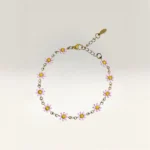 Pulseras con Margaritas de 6 Pétalos Dorada