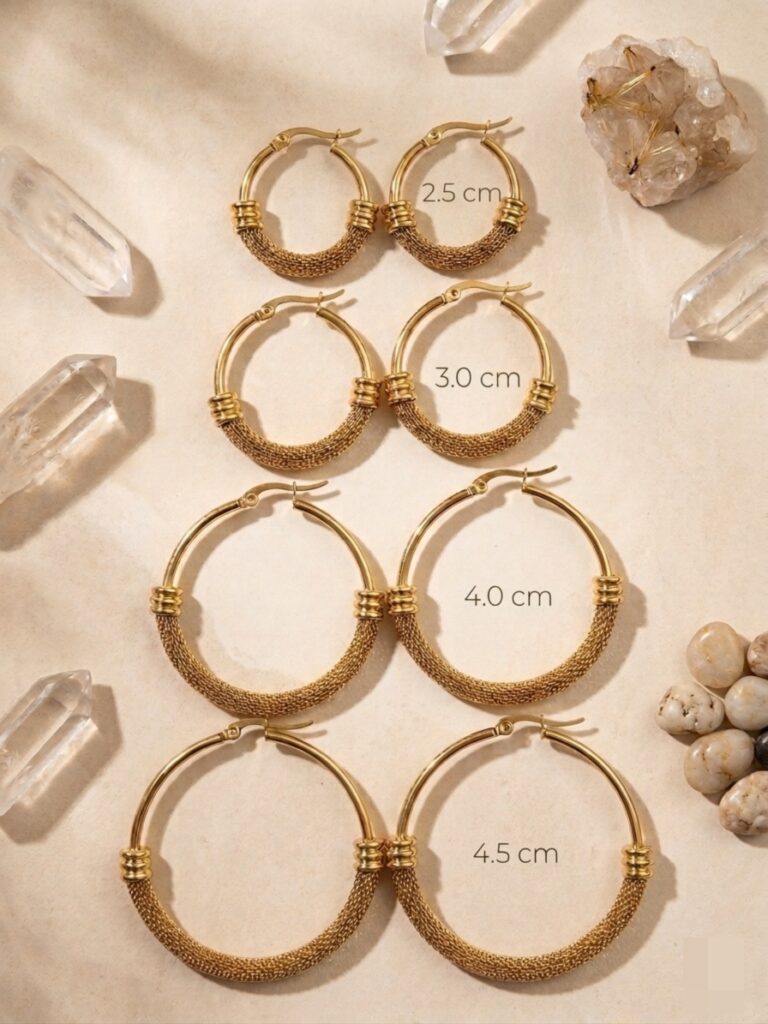 Argollas de Aro Redondas Con Detalle Trenzado