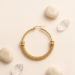 Argollas de Aro Redondas Con Detalle Trenzado