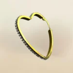 Argollas Con Circonitas Blancas en forma de Corazón