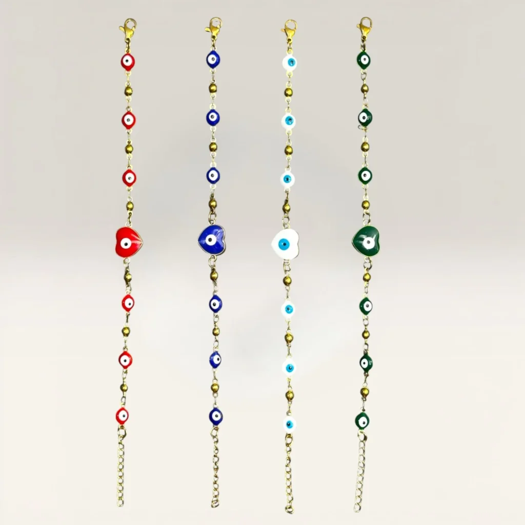 Pulseras Ojo Turco con Dije de Corazón