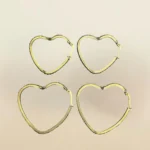 Argollas Con Circonitas Blancas en forma de Corazón