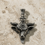 Colgante Baphomet – Pentagrama y Cabeza de Cabra Gótica
