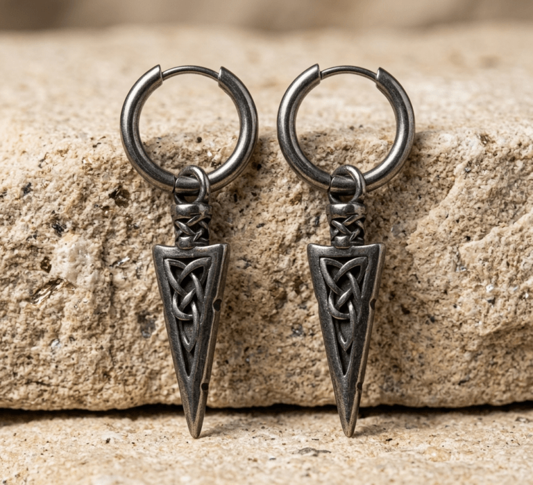 Pendientes de Aro Vikingos con Punta de Flecha Celta