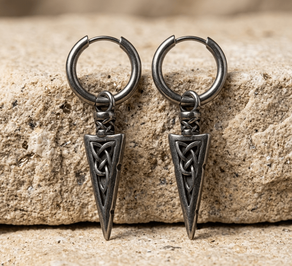 Pendientes de Aro Vikingos con Punta de Flecha Celta