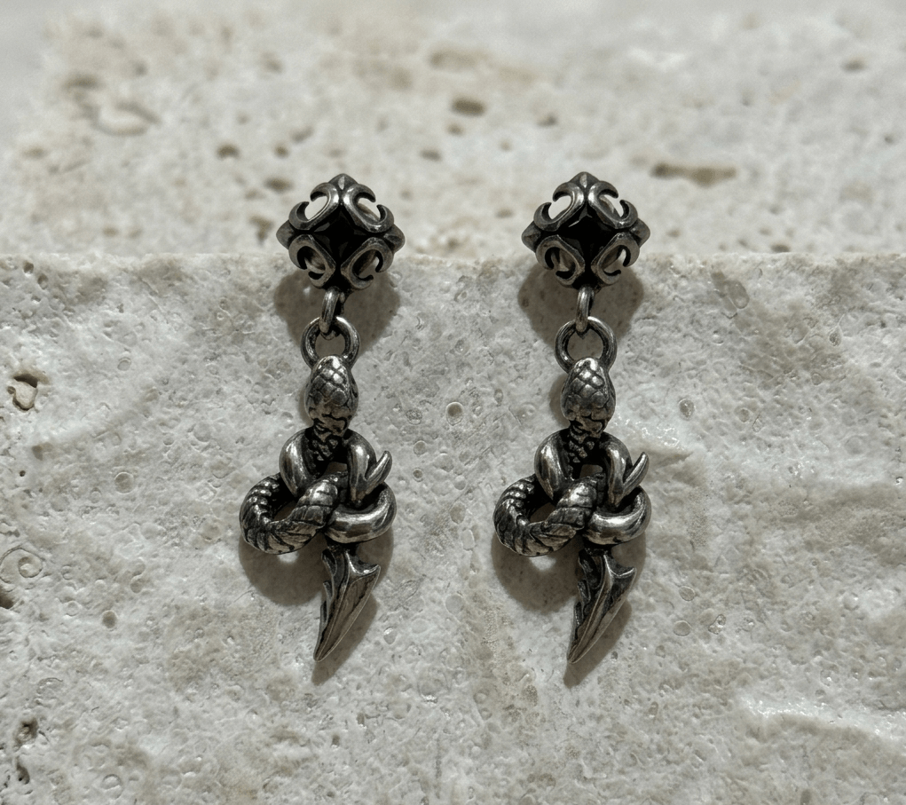 Aros Serpiente Colgante Estilo Gótico Rock Unisex