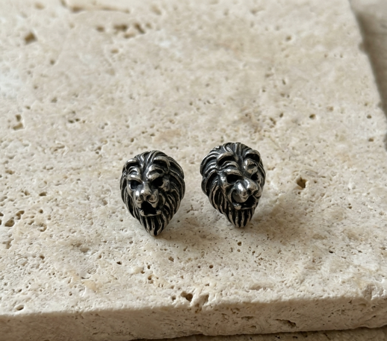 Pendientes de Botón León Imperial
