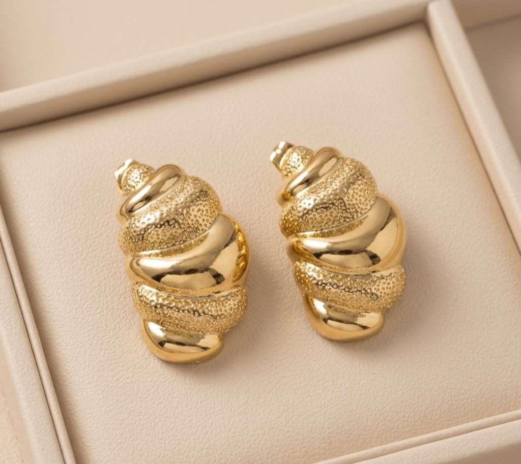 Aros Chunky Vintage de Concha Marina Dorados