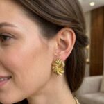 Aretes de Espiral con Hojas Texturizadas