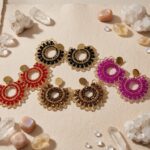 Aros Miyuki  Sol de Mandala con Detalles de Cristales Facetados.