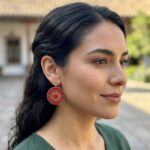 Aros Mandala en Tejido Miyuki y Cristales – Rojo Vibrante
