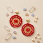 Aros Mandala en Tejido Miyuki y Cristales – Rojo Vibrante