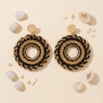 Maxi Aros Circulares Miyuki – Negro Absoluto y Destellos Dorados