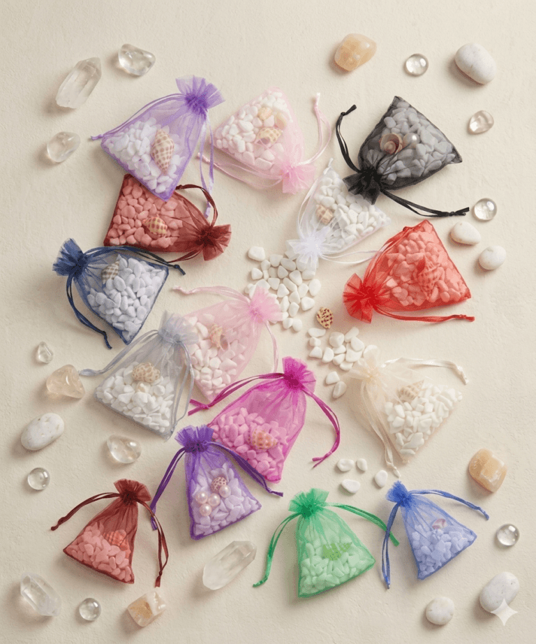 Pack Bolsa de Organza Transparente Multiuso con Cordón Ajustable (100 unid)