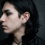 Aros De Argolla Con Calavera Estilo Punk Gótico