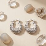 Aros Argolla Tipo Huggie Calados Estilo Bohemio
