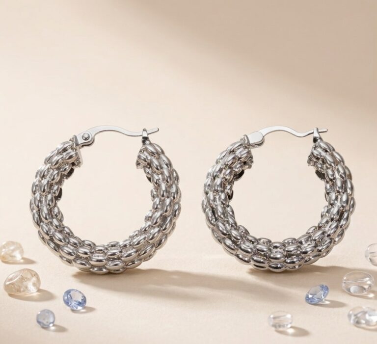 Aros Argolla Chunky Texturizados en Relieve