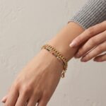 Pulsera Dual de Eslabones y Cristales Arcoíris