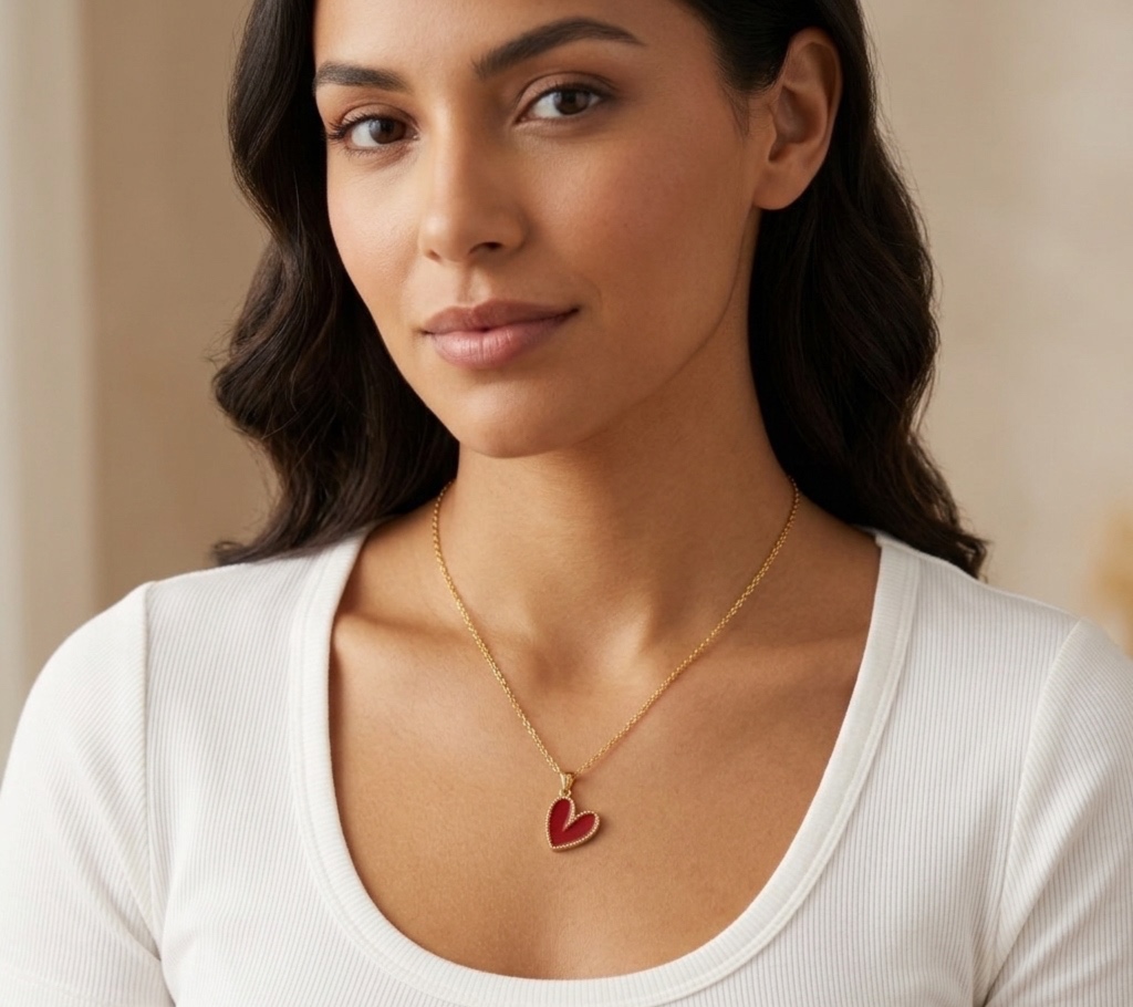 Collar de Corazón Esmaltado