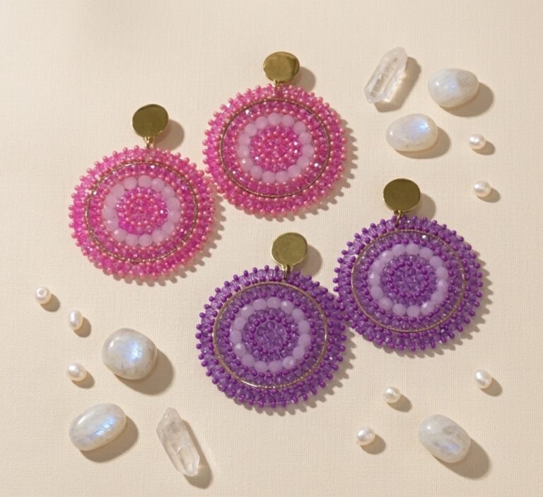 Aros Mandala Maxi Tejidos a Mano en Mostacillas Miyuki Delicas