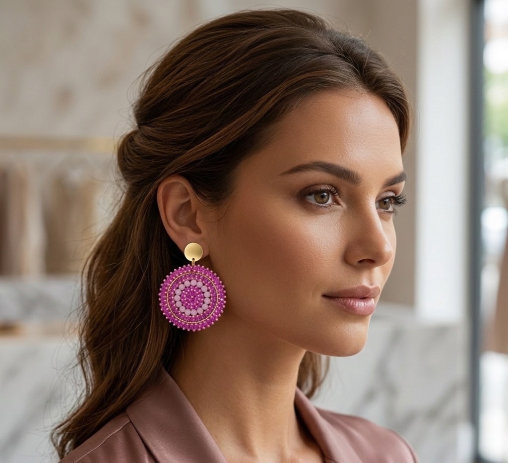 Aros Mandala Maxi Tejidos a Mano en Mostacillas Miyuki Delicas