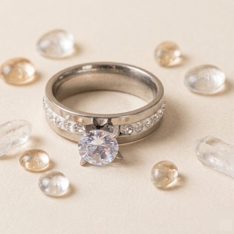 Anillo de Matrimonio y Compromiso «Eternidad» con Circones Plateado