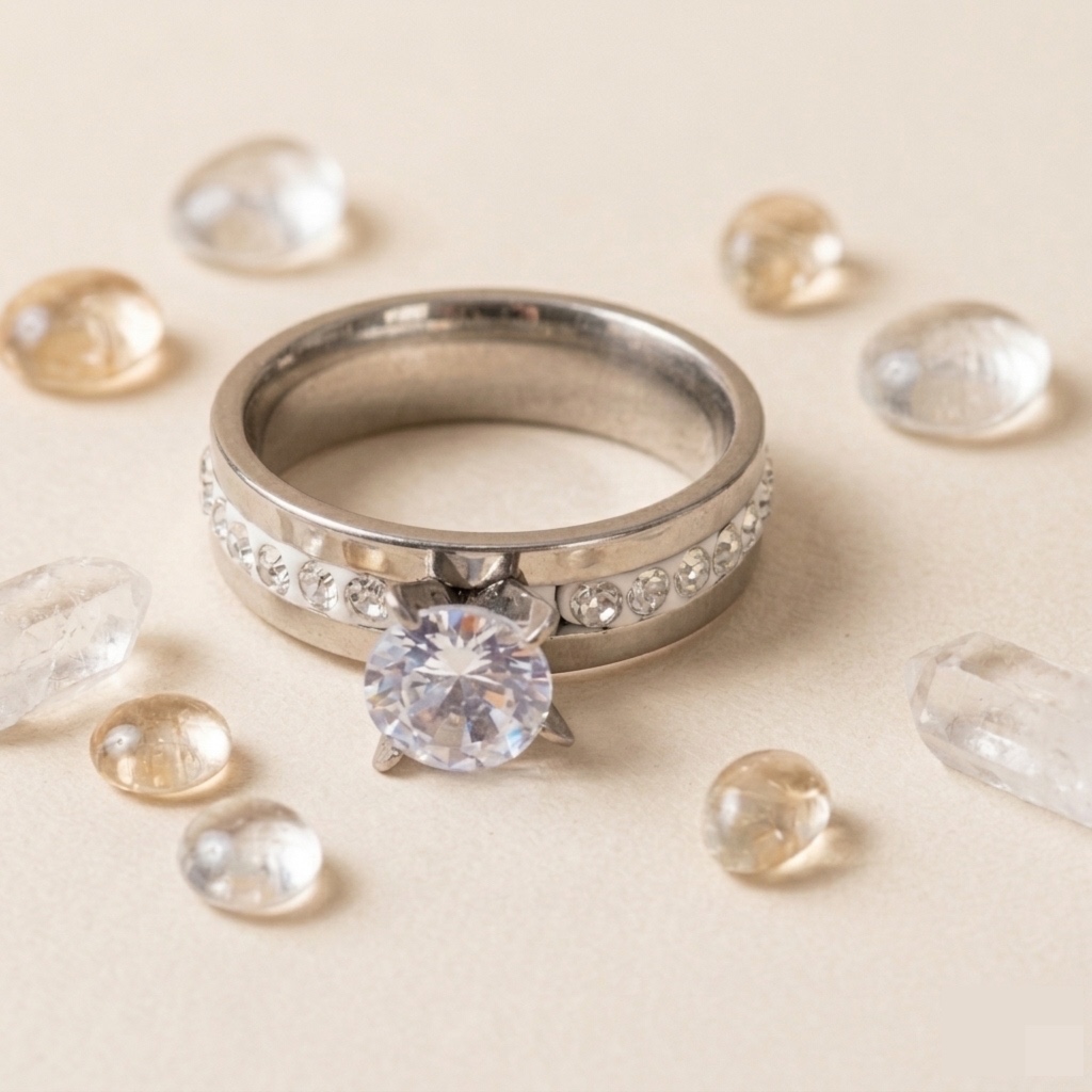 Anillo de Matrimonio y Compromiso «Eternidad» con Circones Plateado