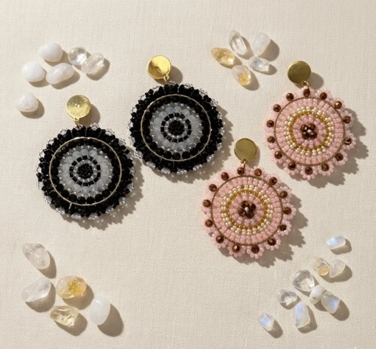 Maxi Aros Mandala Tejidos a Mano en Mostacillas y Cristales
