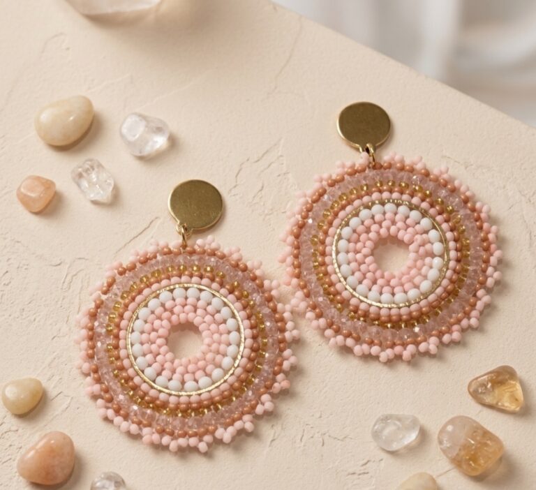 Aros Colgantes de Mostacillas Artesanales – Colección Étnica Chic
